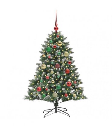 vidaXL Artificial Christmas Tree Green and white 120 cm PVC