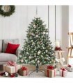 vidaXL Artificial Christmas Tree Green and white 150 cm PVC