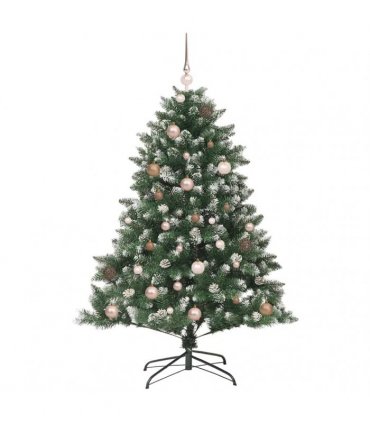 vidaXL Artificial Christmas Tree Green and white 150 cm PVC