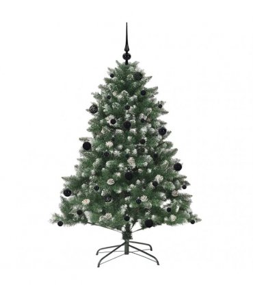 vidaXL Artificial Christmas Tree Green and white 150 cm PVC