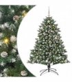 vidaXL Artificial Christmas Tree Green and white 150 cm PVC