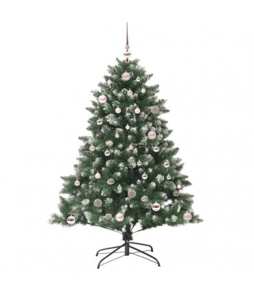 vidaXL Artificial Christmas Tree Green and white 150 cm PVC