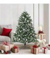 vidaXL Artificial Christmas Tree Green and white 150 cm PVC
