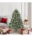vidaXL Artificial Christmas Tree Green and white 150 cm PVC