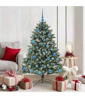 vidaXL Artificial Christmas Tree Green and white 150 cm PVC