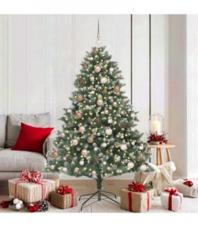 vidaXL Artificial Christmas Tree Green and white 180 cm PVC
