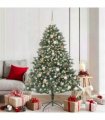 vidaXL Artificial Christmas Tree Green and white 180 cm PVC