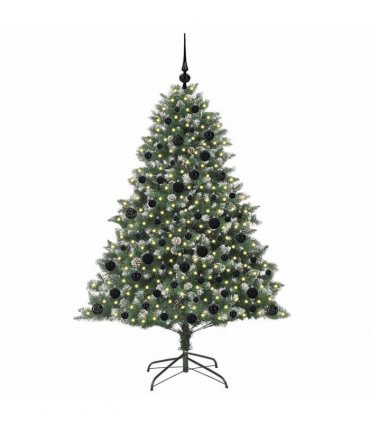 vidaXL Artificial Christmas Tree Green and white 180 cm PVC
