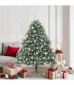 vidaXL Artificial Christmas Tree Green and white 180 cm PVC