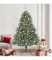 vidaXL Artificial Christmas Tree Green and white 210 cm PVC