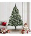 vidaXL Artificial Christmas Tree Green and white 210 cm PVC