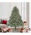 vidaXL Artificial Christmas Tree Green and white 210 cm PVC