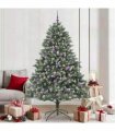 vidaXL Artificial Christmas Tree Green and white 210 cm PVC