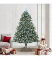 vidaXL Artificial Christmas Tree Green and white 210 cm PVC