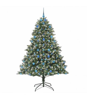 vidaXL Artificial Christmas Tree Green and white 210 cm PVC