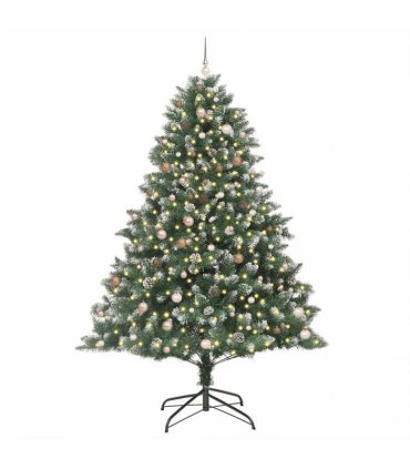 vidaXL Artificial Christmas Tree Green and white 240 cm PVC