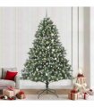 vidaXL Artificial Christmas Tree Green and white 240 cm PVC