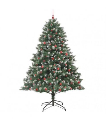 vidaXL Artificial Christmas Tree Green and white 240 cm PVC