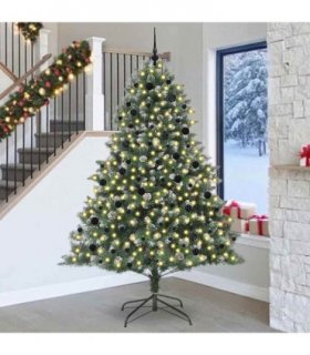 vidaXL Artificial Christmas Tree Green and white 240 cm PVC