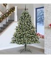 vidaXL Artificial Christmas Tree Green and white 240 cm PVC