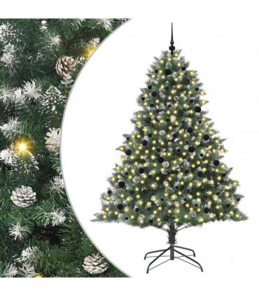 vidaXL Artificial Christmas Tree Green and white 240 cm PVC