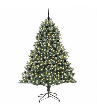 vidaXL Artificial Christmas Tree Green and white 240 cm PVC