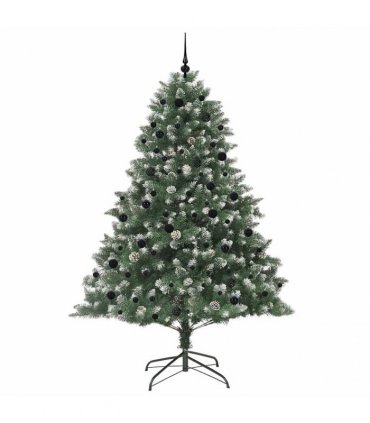 vidaXL Artificial Christmas Tree Green and white 240 cm PVC
