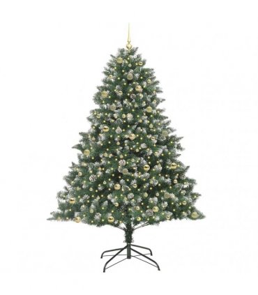 vidaXL Artificial Christmas Tree Green and white 240 cm PVC