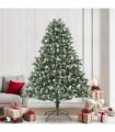 vidaXL Artificial Christmas Tree Green and white 240 cm PVC