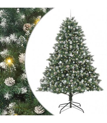 vidaXL Artificial Christmas Tree Green and white 240 cm PVC