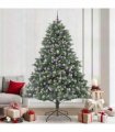 vidaXL Artificial Christmas Tree Green and white 240 cm PVC