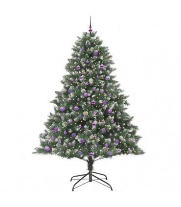 vidaXL Artificial Christmas Tree Green and white 240 cm PVC