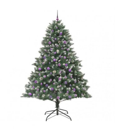 vidaXL Artificial Christmas Tree Green and white 240 cm PVC