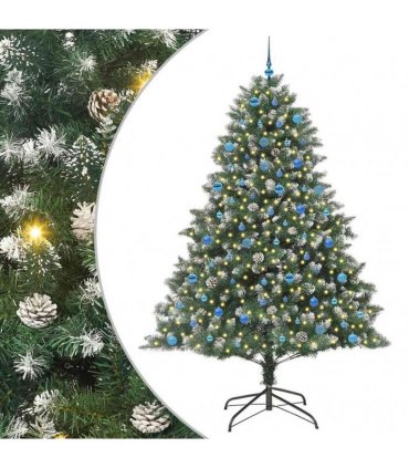 vidaXL Artificial Christmas Tree Green and white 240 cm PVC