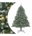 vidaXL Artificial Christmas Tree Green and white 240 cm PVC