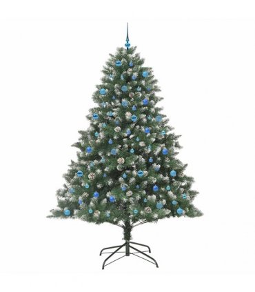 vidaXL Artificial Christmas Tree Green and white 240 cm PVC