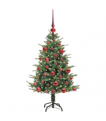 vidaXL Artificial Christmas Tree 150 LEDs Warm White PVC and PE Green