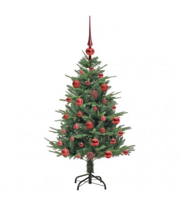 vidaXL Artificial Christmas Tree 150 LEDs Warm White PVC and PE Green