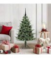 vidaXL Artificial Christmas Tree 150 LEDs Warm White PVC and PE Green