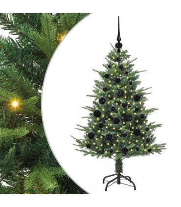 vidaXL Artificial Christmas Tree 150 LEDs Warm White PVC and PE Green