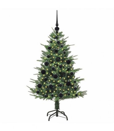vidaXL Artificial Christmas Tree 150 LEDs Warm White PVC and PE Green