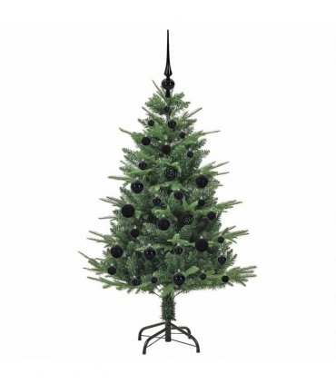 vidaXL Artificial Christmas Tree 150 LEDs Warm White PVC and PE Green