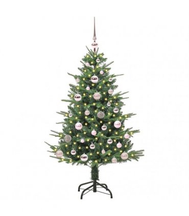 vidaXL Artificial Christmas Tree 150 LEDs Warm White PVC and PE Green