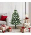 vidaXL Artificial Christmas Tree 150 LEDs Warm White PVC and PE Green