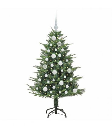 vidaXL Artificial Christmas Tree 150 LEDs Warm White PVC and PE Green