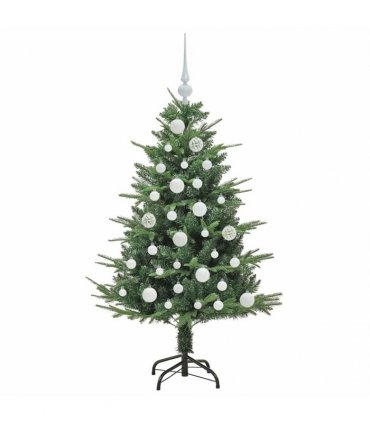 vidaXL Artificial Christmas Tree 150 LEDs Warm White PVC and PE Green