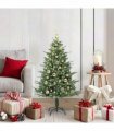 vidaXL Artificial Christmas Tree 150 LEDs Warm White PVC and PE Green