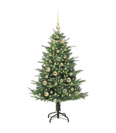 vidaXL Artificial Christmas Tree 150 LEDs Warm White PVC and PE Green