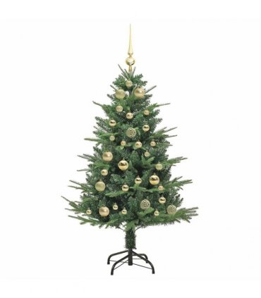vidaXL Artificial Christmas Tree 150 LEDs Warm White PVC and PE Green
