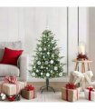 vidaXL Artificial Christmas Tree 150 LEDs Warm White PVC and PE Green